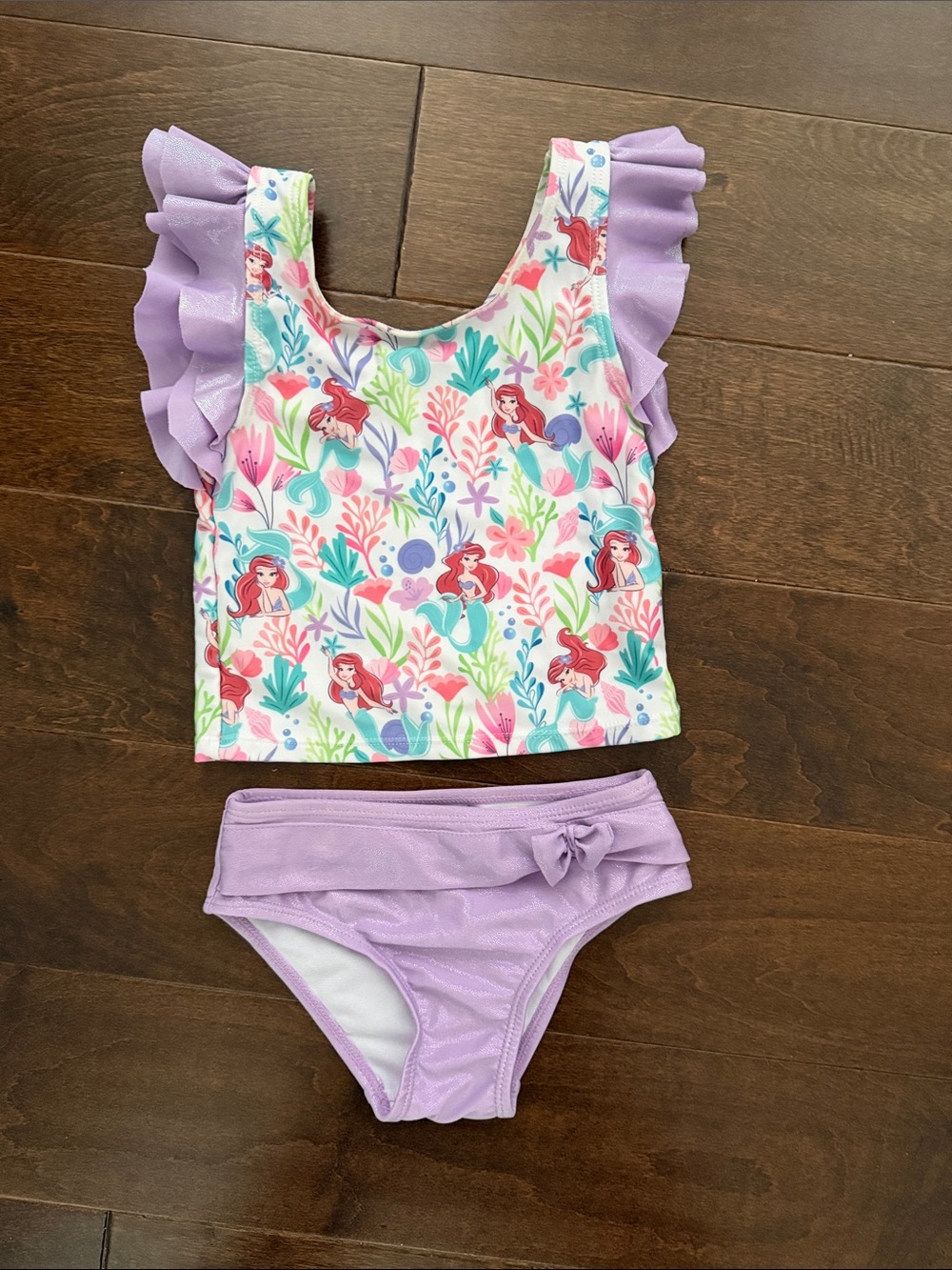Girls' Purple Little Mermaid Tankini Set